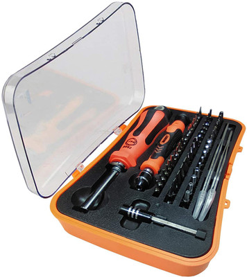 JAKEMY 58 in 1 New Style Professional Screwdriver Bit Set, Chrome Vanadium Hardened and Tempered Bits, Double Injected Soft Handle, Magnetized Tip, Tool for Household & Office Repairing - JM-6092B Precision Screwdriver Set(Pack of 1)