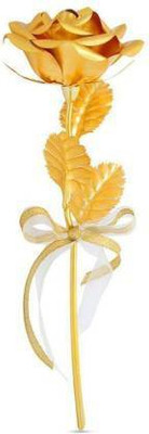 Daily Fest Golden Rose Gold Rose Artificial Flower(10 inch, Pack of 1, Single Flower)