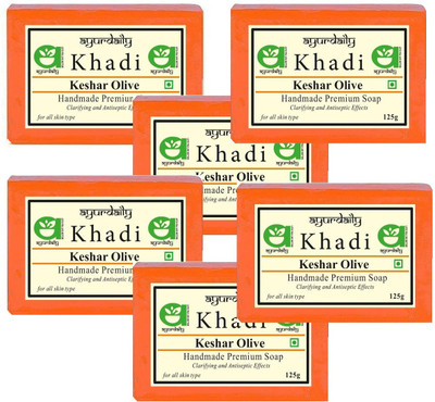 Ayurdaily Natural Keshar Olive Soap(6 x 125 g)