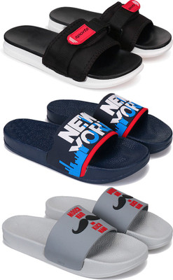 Earton Men Flip Flops(Multicolor , 8)