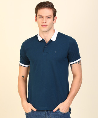 van-heusen-sport-solid-men-polo-neck-blue-t-shirt