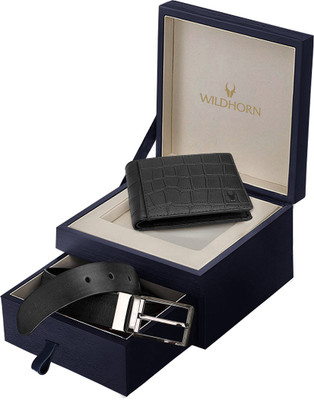 WILDHORN Wallet & Belt Combo(Black)