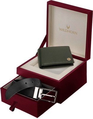 WILDHORN Wallet & Belt Combo(Green)