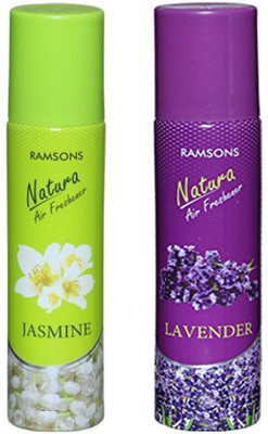 RAMSONS jasmine, lavender Car Freshener Spray 1 Jasmine and 1 Lavender Air Freshener 2520 ml each, (Pack of 2)(2 x 250 ml)
