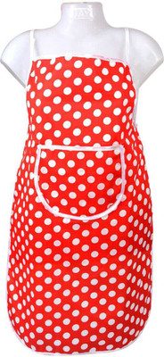 Dakshya Industries Cotton Home Use Apron - Free Size(Red, Single Piece)