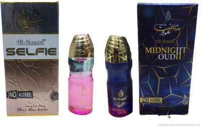 Al Nuaim SELFIE AND MIDNIGHT OUD 20 ML ROLL ON ATTAR(PACK OF 2) Floral Attar(Fruity, Oud (agarwood))