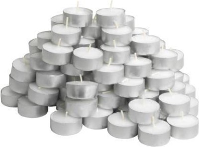 FONEMAX Tealight Candle (4.5 hour burn time) 50pc Tealight Diwali Diya Candles Candle(White, Pack of 50)