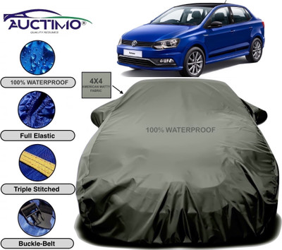 AUCTIMO Car Cover For Volkswagen Ameo (With Mirror Pockets)(Green)