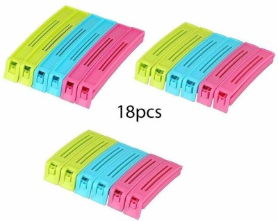 Fulkiza Bag Sealing Clips Large, Medium, Small BPA Plastic Plastic Clips(Set of 18, Multicolor)