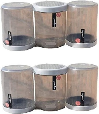 NAYASA Plastic Grocery Container  - 1000 ml, 1000 ml, 1000 ml, 1000 ml, 1000 ml, 1000 ml(Pack of 6, Grey)