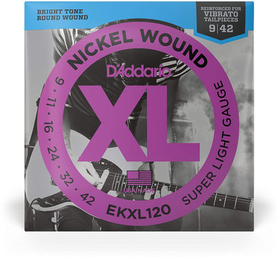D'ADDARIO Electric EXL120 {9/42_Super Light Gauge} BRIGHT TONE ROUND WOUND Guitar String(6 Strings)