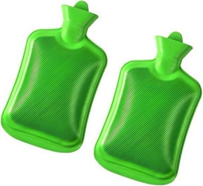 CRETO Super Comfort Pain Reliever Hot Water Bottle Non Slippery (Pack of 2) Non Electrical 1 L Hot Water Bag(Green)