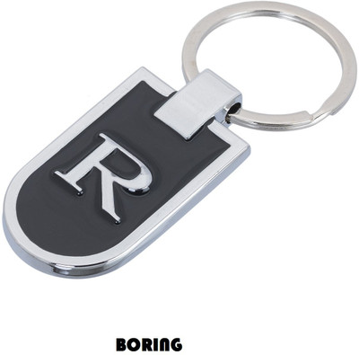 BORING R Alphabet/Letter Premium Quality Metallic Key Chain