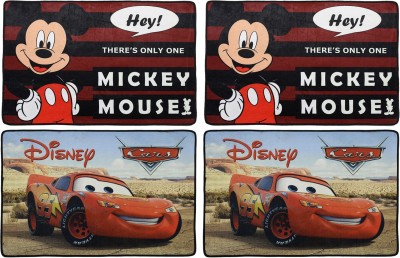 DISNEY PVC (Polyvinyl Chloride) Bathroom Mat(Multicolor, Free, Pack of 4)