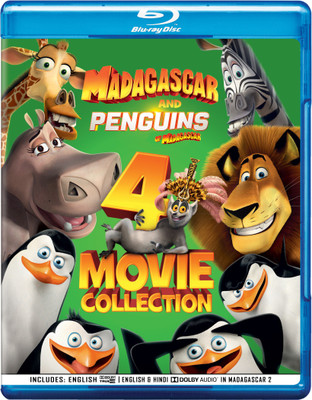 Madagascar & Penguins of Madagascar 4-Movies Collection: Penguins of Madagascar The Movie + Madagascar + Madagascar: Escape 2 Africa + Madagascar 3: Europes Most Wanted (4-Disc Box Set)(Blu-ray English)