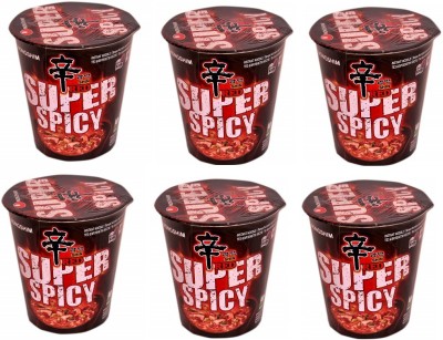 Nongshim Red Super Spicy Cup Noodles 68gm (Pack of 6) (Imported) Cup Noodles Non-vegetarian(6 x 68 g)