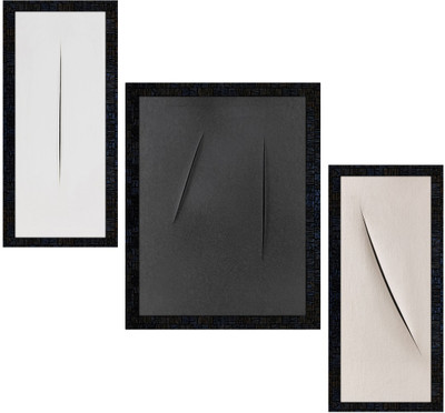 pnf Modern Abstract Art Set of 3 painting-2040- Digital Reprint 14 inch x 22 inch Painting(With Frame, Pack of 3)