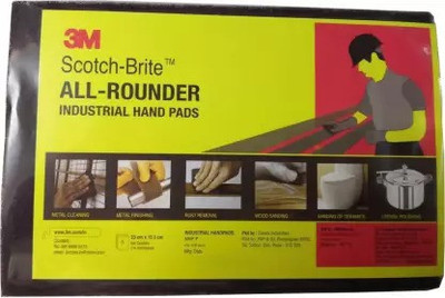 3M Abrasive Scotch-Brite 7447 All Rounder Hand Pad - Size: 6” x 9” (10 Nos) Scrub Pad(Medium, Pack of 10)