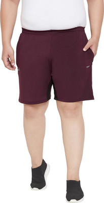 bigbanana Solid Men Maroon Regular Shorts