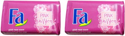 FA Pink Passion Pink Rose Scent Caring & Fresh Bar Soap (Made in United Arab) Imported 175g each (350 g, Pack of 2)(2 x 175 g)