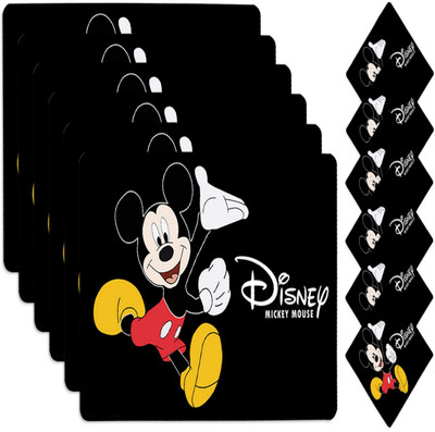 DISNEY Rectangular Pack of 12 Table Placemat(Multicolor, PVC)