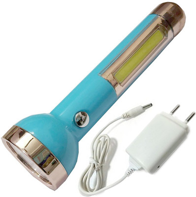 AKHI Rechargeable LED Torch Light and 1 COB Side Flashlight with Charger 7W Flashlight Torch Everyday Purpose Torch(Multicolor, 15 cm, Rechargeable)