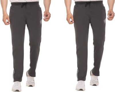 First Click Solid Men Grey Track Pants