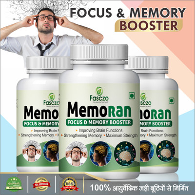 Fasczo Memoran Capsules for Increasing Learning Power pure herbs(3 x 60 No)
