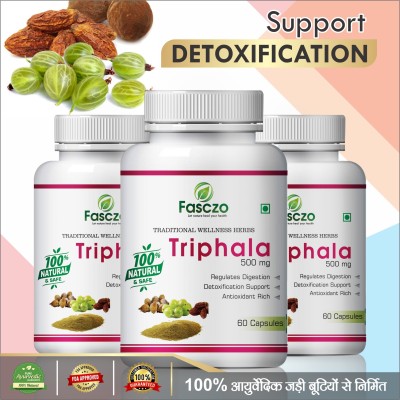 Fasczo Triphala capsules for Reduces the level of cholesterol Ayurvedic(3 x 60 No)