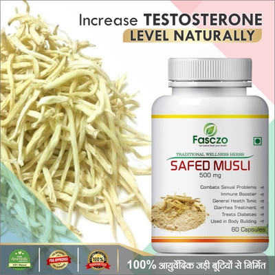 Fasczo Safed musli Capsules for Improve Testosterone Level pure herbs(60 No)