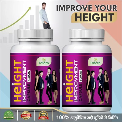 Fasczo Height Improvement capsules for Increases height total pure(2 x 60 No)