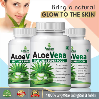 Fasczo Aloevera capsules For Helps Regulates proper cell function Ayurvedic(3 x 60 No)