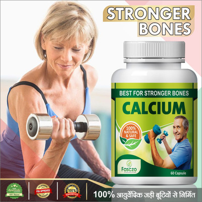 Fasczo Calcium capsules For Reduces risk of colon cancer Ayurvedic(60 No)