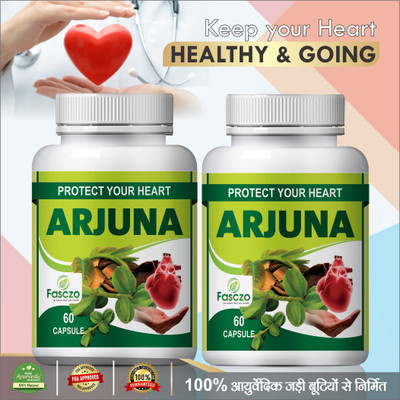 Fasczo Arjuna Tea capsules For Maintain Cholesterol Level Ayurvedic(2 x 60 No)