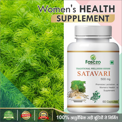Fasczo Shatavari capsules for Gastric problems can be cured Ayurvedic(60 No)