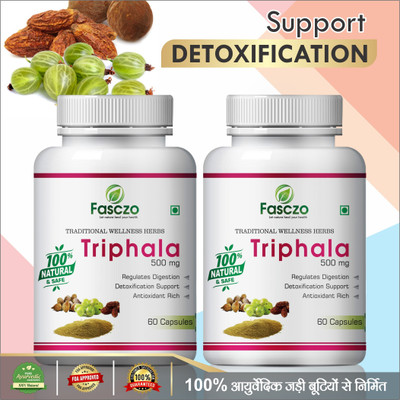 Fasczo Triphala capsules for Reduces the level of cholesterol pure herbs(2 x 60 No)