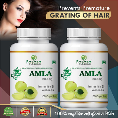 Fasczo Amla Capsules For eliminates unwanted toxins pure herbs(2 x 60 No)