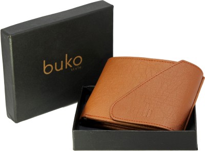 Buko Style Men Brown Artificial Leather Wallet(7 Card Slots)