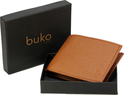 Buko Style Men Brown Artificial Leather Wallet(7 Card Slots)