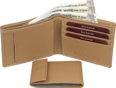 WILDAUK Men Beige Artificial Leather Wallet(11 Card Slots)