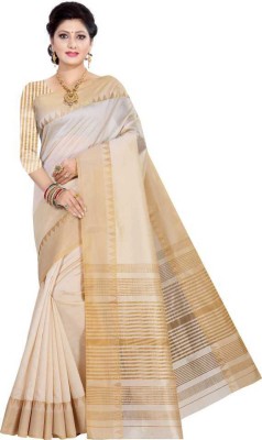 JOLIZA Printed Bollywood Cotton Silk Saree(Grey)