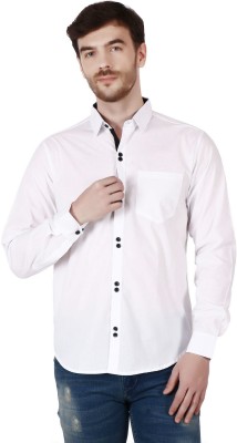 Life Roads Men Solid Casual White Shirt