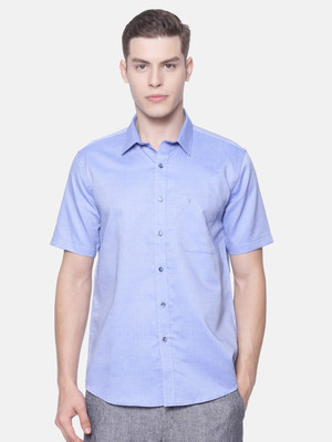 Ramraj Cotton Men Solid Formal Purple Shirt