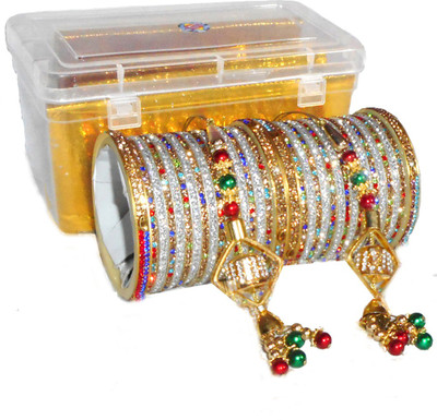PRETTY GEMS Metal Zircon Bangle Set(Pack of 34)