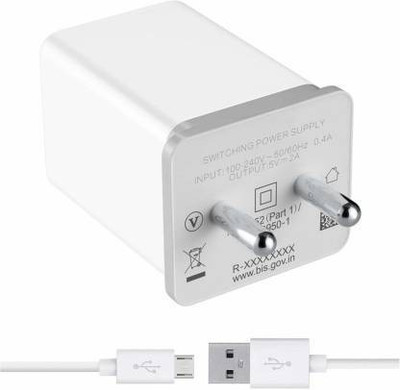 Tdoc Wall Charger Accessory Combo for Realme C2, Vivo V15 Pro, Oppo A5s, Xiaomi Redmi 7, Realme 3, Oppo F11 Pro(White)