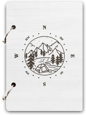 Flipkart SmartBuy Handmade paper wooden diary A5 Diary UNRULED 160 Pages(White)