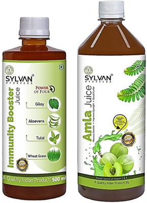 SYLVAN AYURVEDA AMLA JUICE + IMMUNITY BOOSTER JUICE - 1L+500ML(2 x 0.75 L)