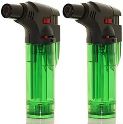 Ala Flame Ultra Light Butane gas Fire Blow Torch for Soldering, Welding, Burner, Iron Lighter, Barbeque Flame - One touch Automatic Piezo Ignition PACK OF 2 Flambe Torch Flambe Torch