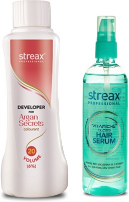 Streax Vita Gloss Hair Serum 200 ml +Developer V 20,Combo Pack(200 ml)