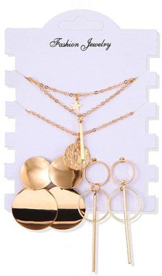 Jewels Galaxy Copper Gold-plated Gold Jewellery Set(Pack of 1)